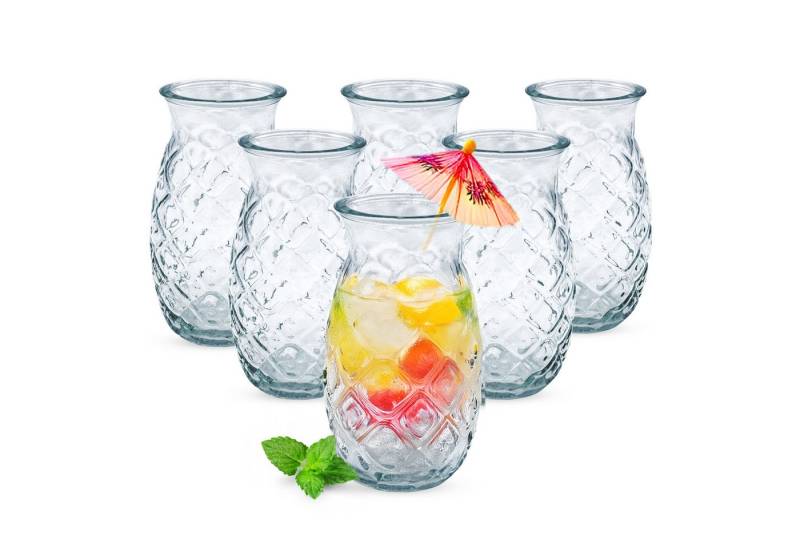 Spetebo Cocktailglas Glas im Ananas Design 400 ml - 6er Set -, Glas, im stylischen Ananas Design von Spetebo