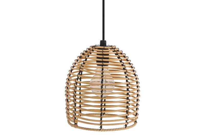 Spetebo Deckenleuchte LED Hängeleuchte in Rattan Optik für Außen und Innen - 18 x 16 cm, LED fest integriert, warm weiß, Garten Deko Beleuchtung warm weiß mit Timer von Spetebo