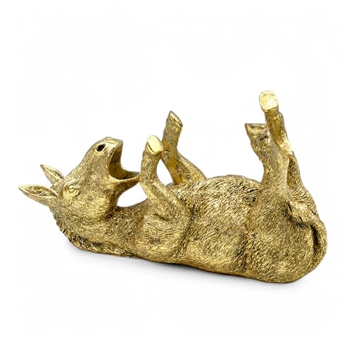Spetebo Deko Flaschenhalter Esel in Gold - 29 x 10 cm - Goldesel Weinflaschen Halter - Tischdeko Figur durstiger Esel Weinhalter Flaschenständer Geschenkidee von Spetebo