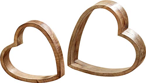 Spetebo Deko Herz aus Mango Holz im 2er Set - 28 und 22 cm - Dekofigur Holzherz Tisch Deko Skulptur Dekoherz für den Innenbereich Spetebo Deko Herz aus Mango Holz im 2er Set - 28 und 22 cm - Dekofigur Holzherz Tisch Deko Skulptur Dekoherz für den Innenbereich von Spetebo