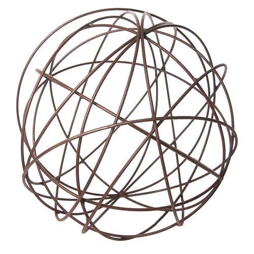 Spetebo Deko Metall Draht Kugel Natur Rost - Ø 30 cm - Gartenkugel mit Metallgeflecht braun Dekokugel Rostkugel Metallkugel Garten Dekoration von Spetebo