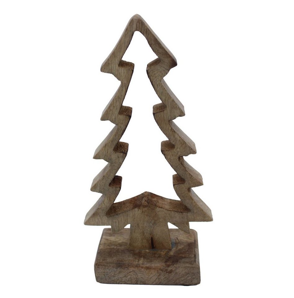 Spetebo Dekobaum Deko Aufsteller Tannenbaum aus Mangoholz - 25 cm (Packung, 1 tlg), Weihnachts Tisch Fenster Winter Advent Dekoration von Spetebo