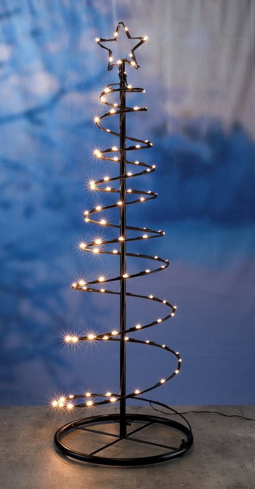 Spetebo Dekobaum LED Metall Weihnachtsbaum schwarz - 100 LED (Packung, 1 St., Lichterbaum), für den Außenbereich geeignet von Spetebo