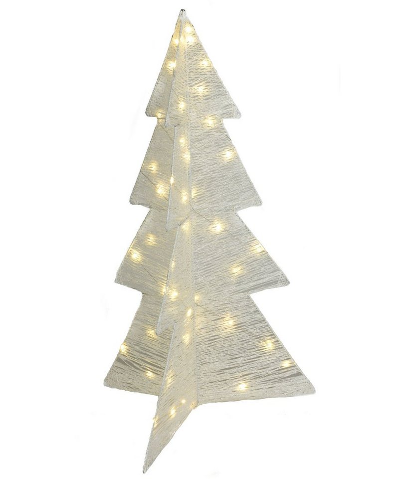 Spetebo Dekobaum LED Tannenbaum warm weiß beleuchtet mit Timer WEIß (Stück, 1 St., Beleuchteter Tannenbaum klappbar), Klappbarer Deko Aufsteller mit 30 LED Batterie betrieben von Spetebo