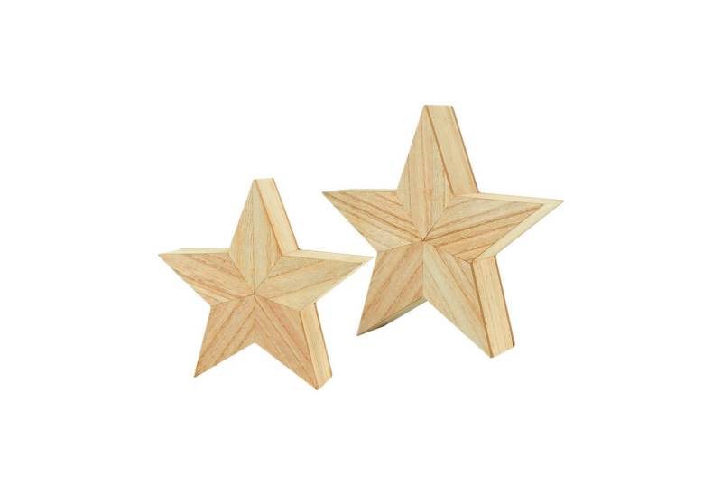 Spetebo Dekofigur Holz Stern naturbelassen (2er Set, 1 St., Deko Aufsteller), ideal als Tischdekoration von Spetebo