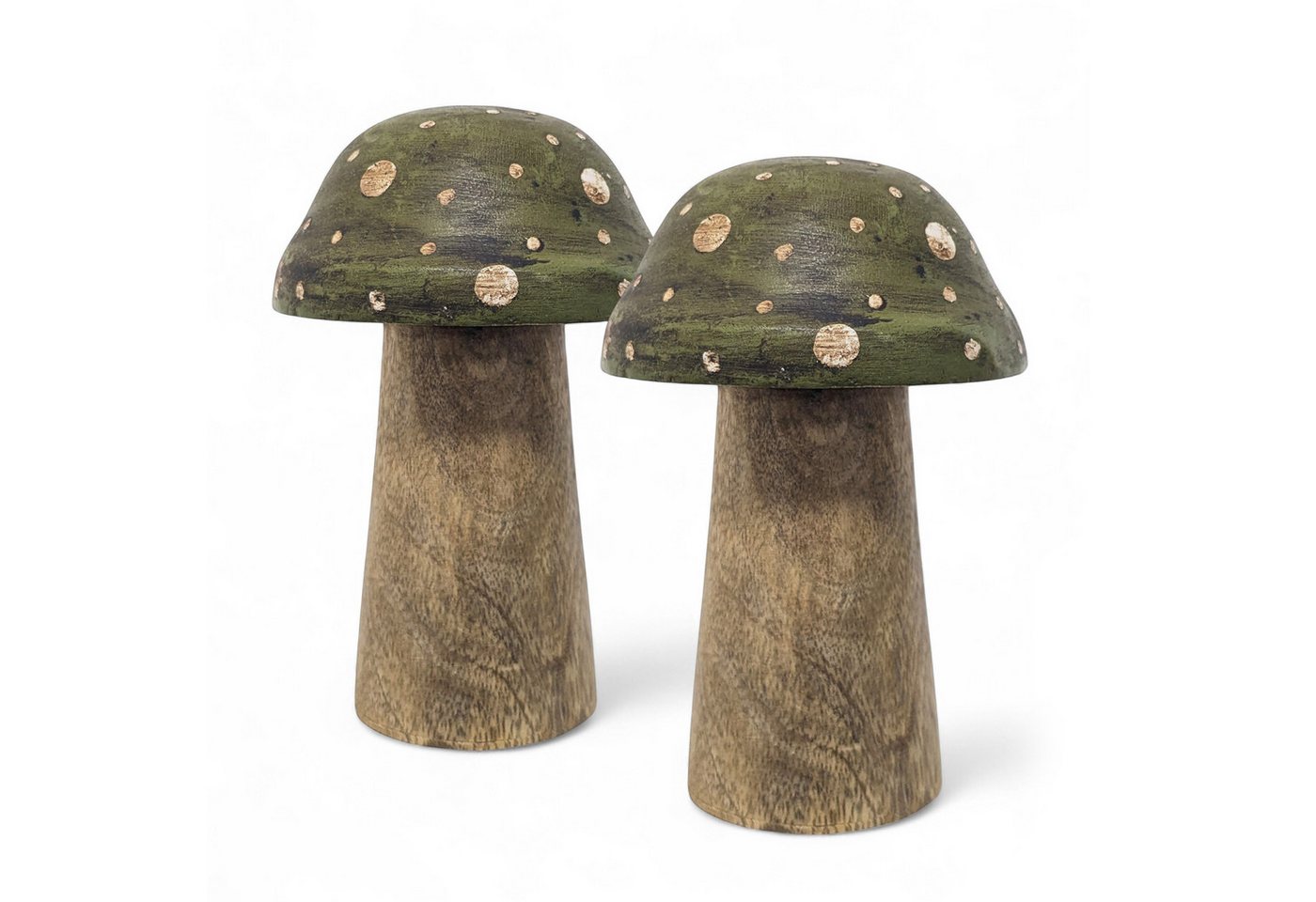 Spetebo Dekofigur Mangoholz Deko Pilze zum Hinstellen 12 cm - 2er Set (Anzahl, 1 St., Stück), für herbstliche Dekorationen von Spetebo