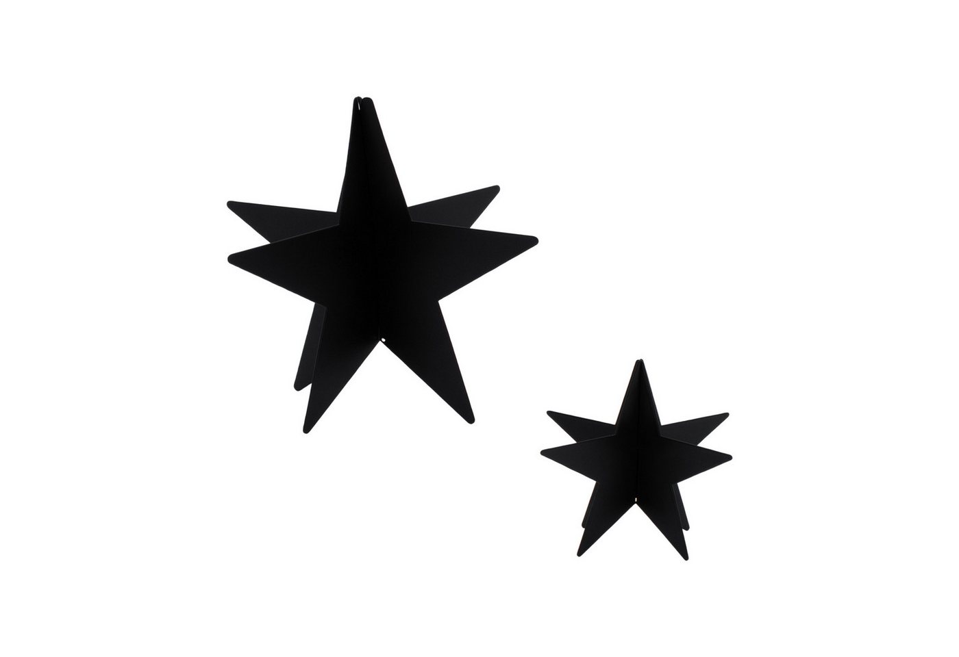Spetebo Dekofigur Metall Stern in schwarz (2er Set, 1 St., 14 und 8 cm), mit praktischer Öse zum Aufhängen von Spetebo