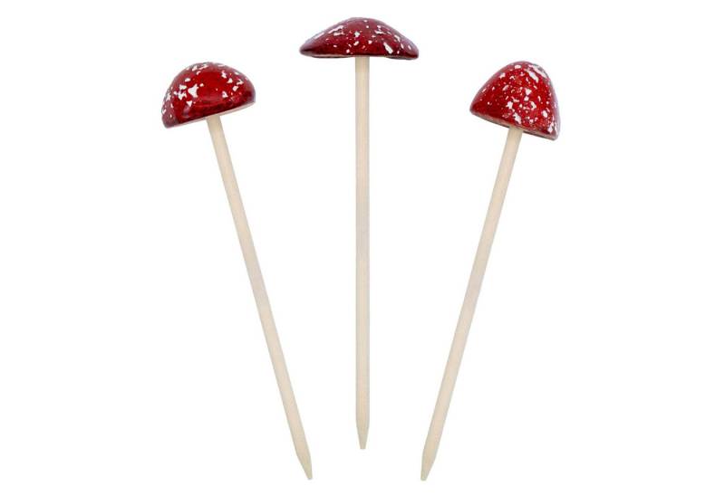 Spetebo Dekofigur Steingut Deko Pilz 3er Set (Anzahl, 1 St., Stück), Vielseitig einsetzbar von Spetebo