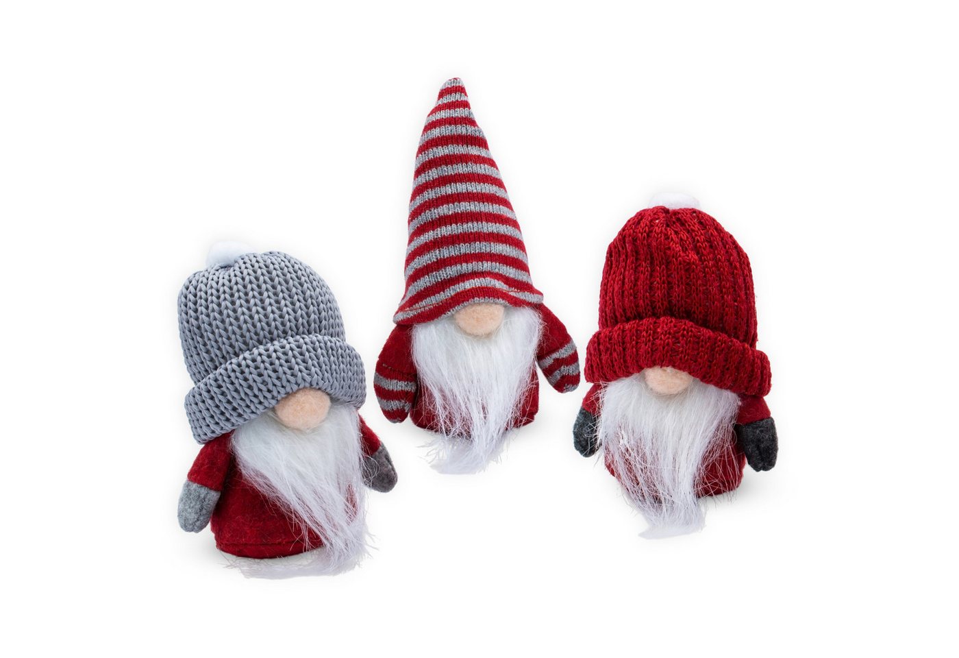 Spetebo Dekofigur Weihnachtswichtel Figur 13 cm - 3er Set (Anzahl, 1 St., Stück), mit Pudelmütze von Spetebo