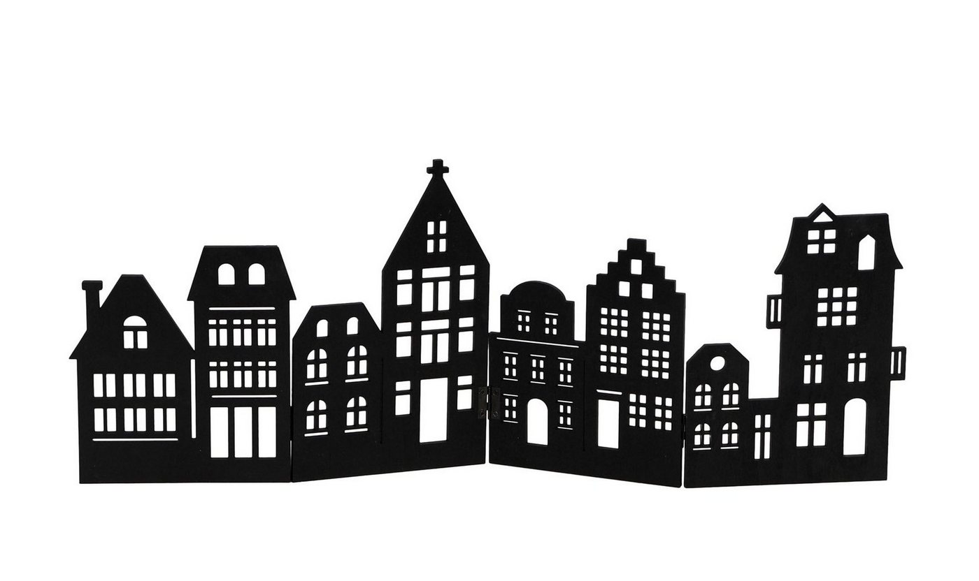 Spetebo Dekoobjekt Deko Holz Skyline klappbar 50 x 22 cm - schwarz (Packung, 1 St., 1tlg), Weihnachts Stadt Silhouette zur Tischdekoration von Spetebo