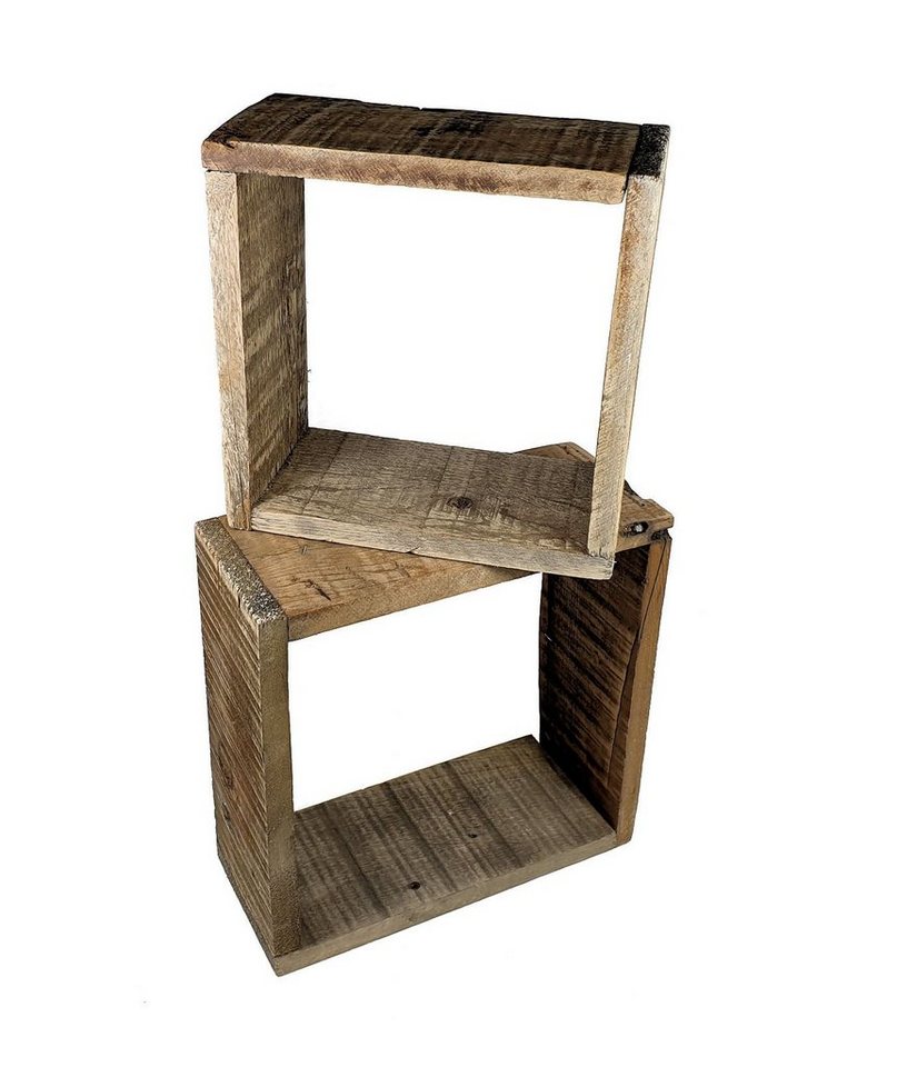 Spetebo Dekoobjekt Holz Deko Würfel - 2er Set (2er Set, 2 St., Hängeregal), Würfelregal zum Hängen oder Stellen von Spetebo
