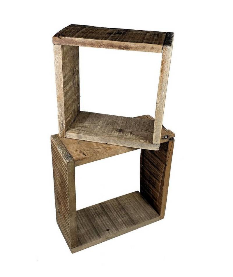 Spetebo Dekoobjekt Holz Deko Würfel - 2er Set (2er Set, 2 St., Hängeregal), Würfelregal zum Hängen oder Stellen von Spetebo