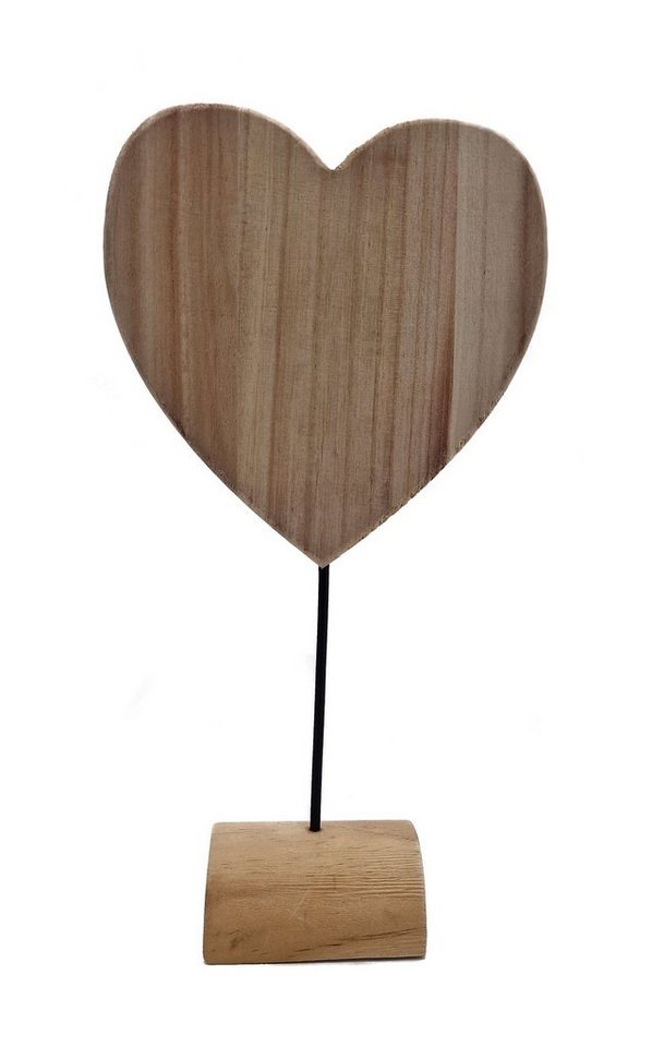 Spetebo Dekoobjekt Holz Herz Deko Aufsteller natur - 37 cm (Stück, 1 St., Deko Aufsteller), Romantische Tischdekoration mit Standfuß von Spetebo