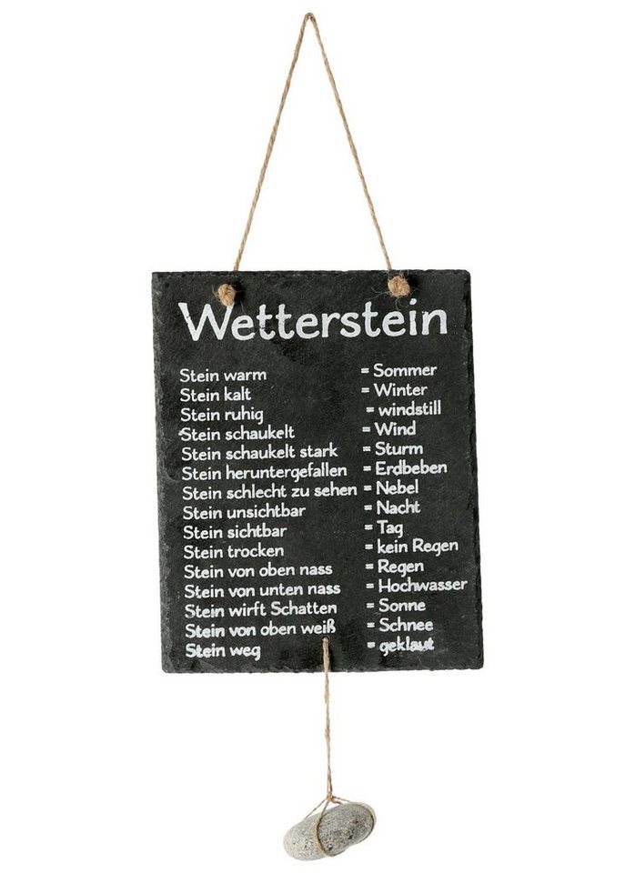 Spetebo Dekoobjekt Wetterstation mit Schiefertafel - 25 x 20 cm (Packung, 1 St., Wetterstation), lustige Wetterwarte mit Stein zum Hängen von Spetebo