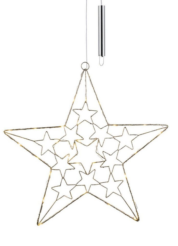 Spetebo Dekostern LED Metallstern zum Hängen silber - 50 cm, 1 St., Fenster Deko-Weihnachten Advent 30 LED warm weiß mit Batterie Spetebo Dekostern LED Metallstern zum Hängen silber - 50 cm, 1 St., Fenster Deko-Weihnachten Advent 30 LED warm weiß mit Batterie von Spetebo