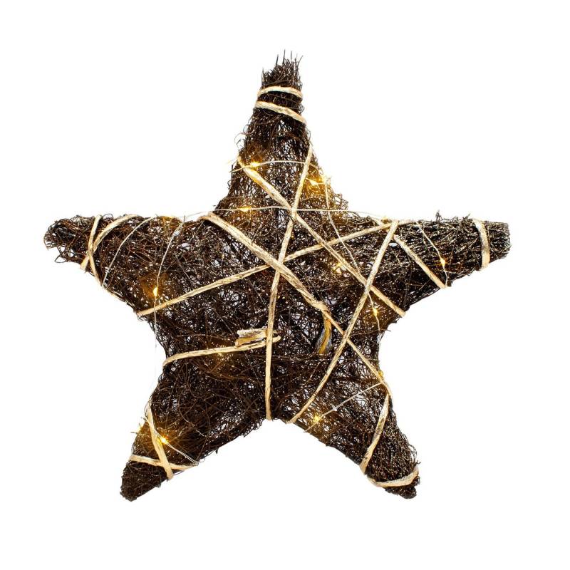 Spetebo Dekostern LED Weihnachtsstern in braun zum Hängen 30 cm mit Timer, 1 St., Dekostern Batterie betrieben mit Timer von Spetebo