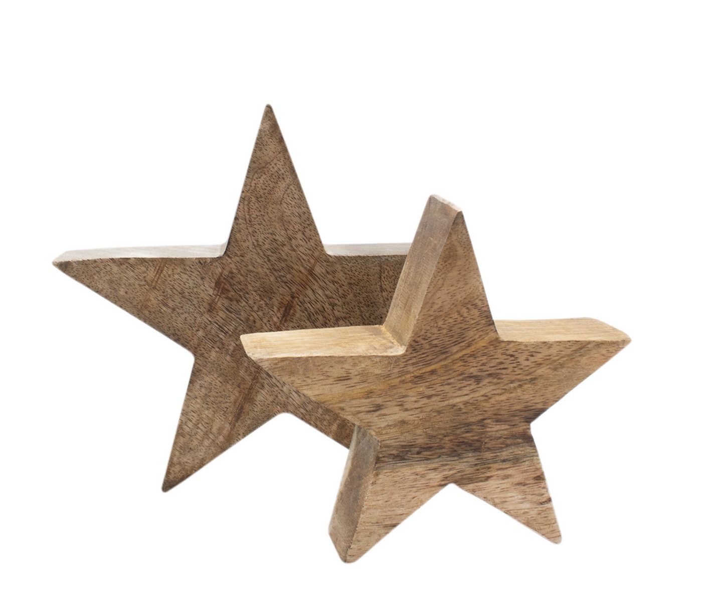 Spetebo Dekostern Mango Holz Stern 2er Set - 20 / 15 cm, Weihnachtstern Tisch Deko Spetebo Dekostern Mango Holz Stern 2er Set - 20 / 15 cm, Weihnachtstern Tisch Deko von Spetebo