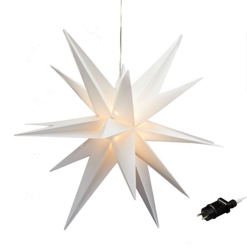 Spetebo Dekostern XXL 3D LED Weihnachtsstern warm weiß - 100 cm, 1 St., Advents Stern zum Hängen für Außen mit Timer Funktion von Spetebo