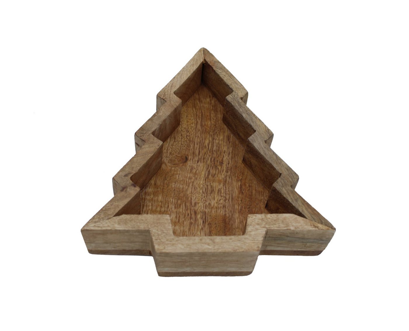 Spetebo Dekoteller Mango Dekoschale Tannenbaum - 24,5 x 21 cm (Packung, 1 tlg), Holz Tischdeko für Weihnachten von Spetebo