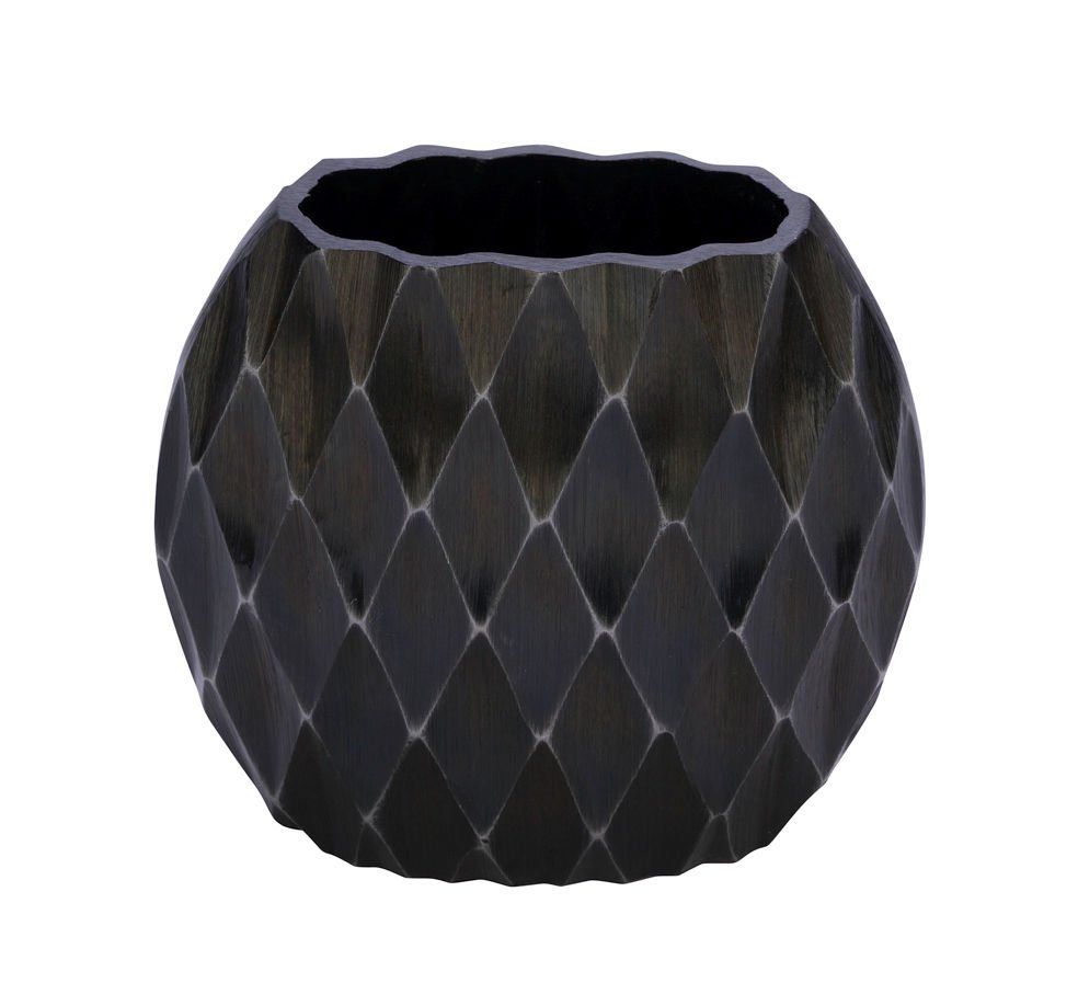 Spetebo Dekovase Design Aluminium Blumen Vase schwarz - oval/17 cm (Stück, 1 St., Vase), Moderne Tischvase aus Metall von Spetebo