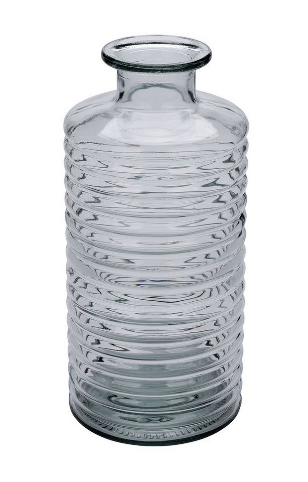 Spetebo Dekovase Glas Vase geriffelt - 31 x 14 cm (1 tlg., 1 St., 1 Vase), dickes Glas, transparent, modern, Deko von Spetebo