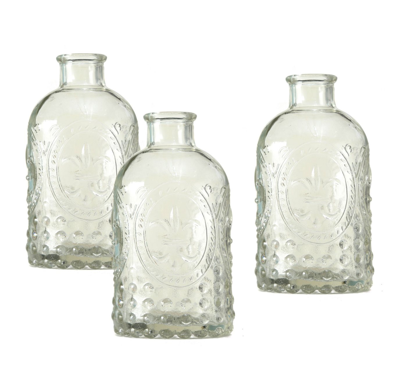 Spetebo Dekovase Vase Country 3er Set - Klarglas (3er Set, 3 St., 3 Vasen), Glas, modern, Wanddicke von ca. 0,4 cm von Spetebo