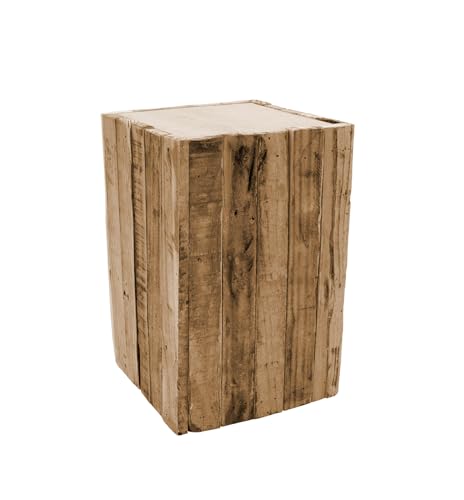 Spetebo Design Holz Hocker eckig - 30x20 cm - Blumenhocker Beistelltisch Holzklotz Hocker Blumenständer von Spetebo