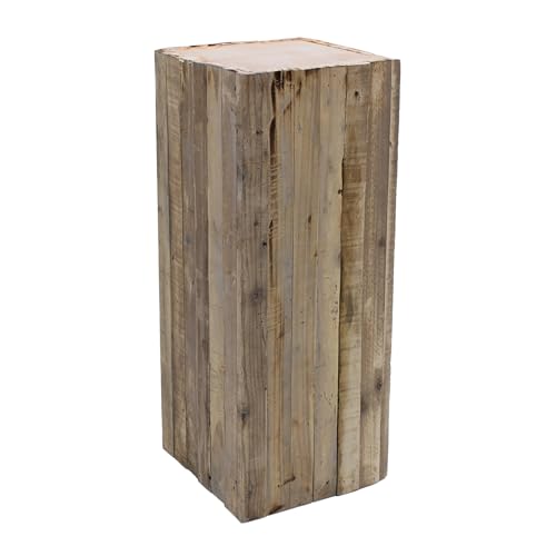 Spetebo Design Holz Hocker eckig - 60 x 23 cm - Blumenhocker Beistelltisch Holzklotz Hocker Blumenständer von Spetebo