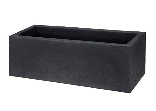 Spetebo Design Pflanzkübel groß in anthrazit - 80x29 cm - XXL Kunststoff Blumenkübel Pflanztrog eckig von Spetebo