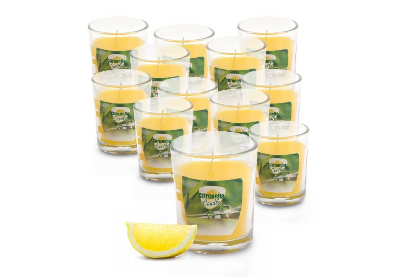 Spetebo Duftkerze Citronella Duft Kerze (Set, 12-tlg., Größe wählbar), Duftlicht mit Zitronen Aroma von Spetebo