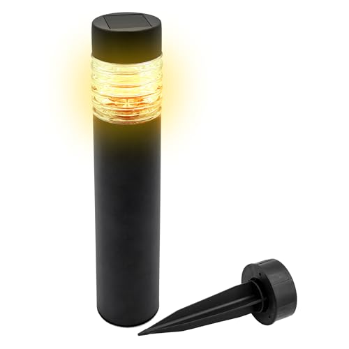 Spetebo Edelstahl Solar Gehwegleuchte 42 x 8 cm - anthrazit - Garten Wegeleuchte warm weiß - Solarleuchte Gartenlicht Außenleuchte Deko Beleuchtung solarbetrieben für Außen Terrasse von Spetebo