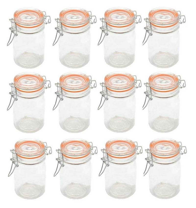 Spetebo Einmachglas Einmachglas mit Metall Verschluss 250ml - 12er Set, Glas, (Set, 12-tlg., Einkochgläser), Marmeladenglas mit Bügelverschluss von Spetebo