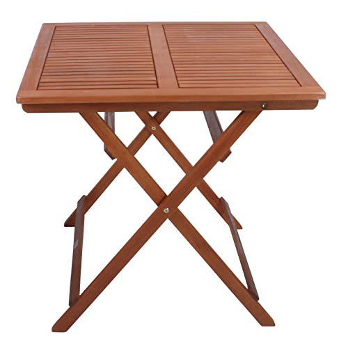 Spetebo Eukalyptus Gartentisch Seattle eckig - 70 x 70 cm - Holz Klapptisch geölt - Balkontisch Beistelltisch Bistrotisch Tisch für Garten Balkon Terrasse witterungsbeständig von Spetebo