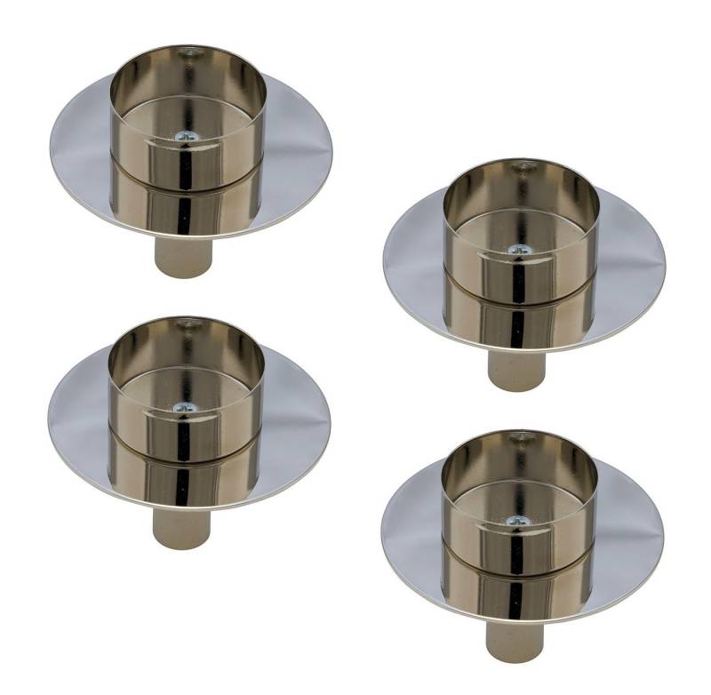 Spetebo Flaschenkerzenhalter Flaschen Teelicht Halter aus Metall - silber (Set, 4 St., 4x Teelichthalter), 4er Set für Flaschen und Gläser von Spetebo