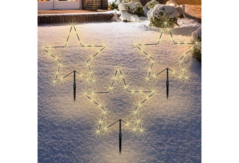 Spetebo Gartenstecker LED Stern Batterie betrieben für Innen und Außen (Set, 1-St., 3 - Sterne) mit Timer funktion von Spetebo