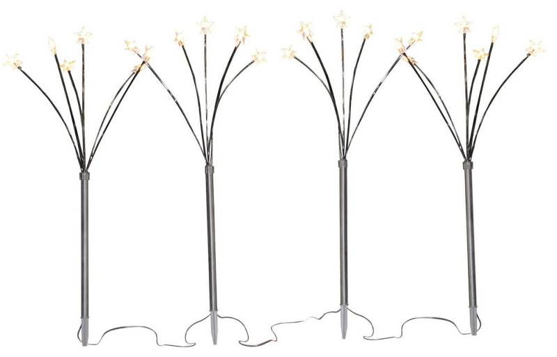 Spetebo Gartenstecker LED Sternenfächer Stäbe - 4er - Batterie betrieben (Set, 4-St., 4er Set) Beleuchtete Gartenstecker Stern von Spetebo