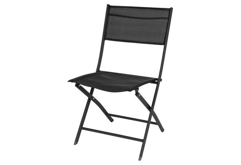 Spetebo Gartenstuhl Balkon Klappstuhl schwarz 83 x 55 cm (wählbar 1 St., 1 St), Faltbarer Stuhl aus Stahl und Textil von Spetebo