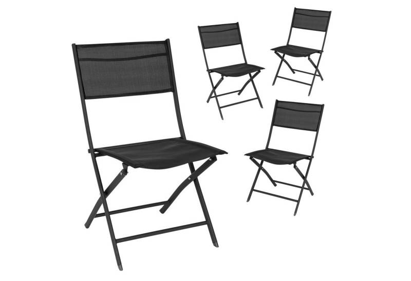 Spetebo Gartenstuhl Balkon Klappstuhl schwarz 83 x 55 cm (wählbar 1 St., 4 St), Faltbarer Stuhl aus Stahl und Textil von Spetebo