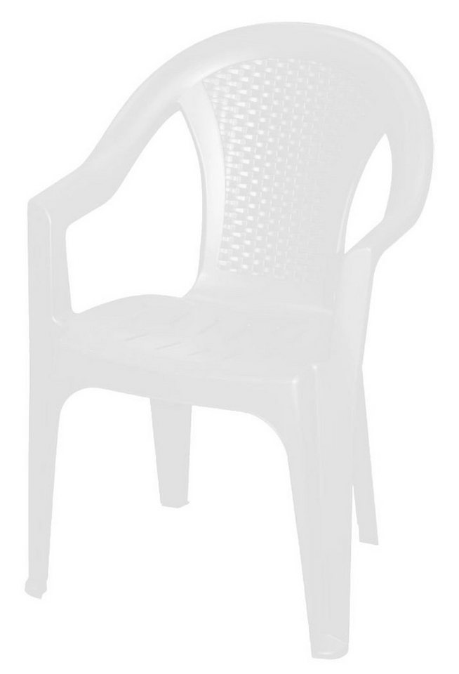 Spetebo Gartenstuhl Kunststoff Gartenstuhl anthrazit - 4er Set (Set, 1 St), Monoblock Stuhl in Rattan Optik von Spetebo