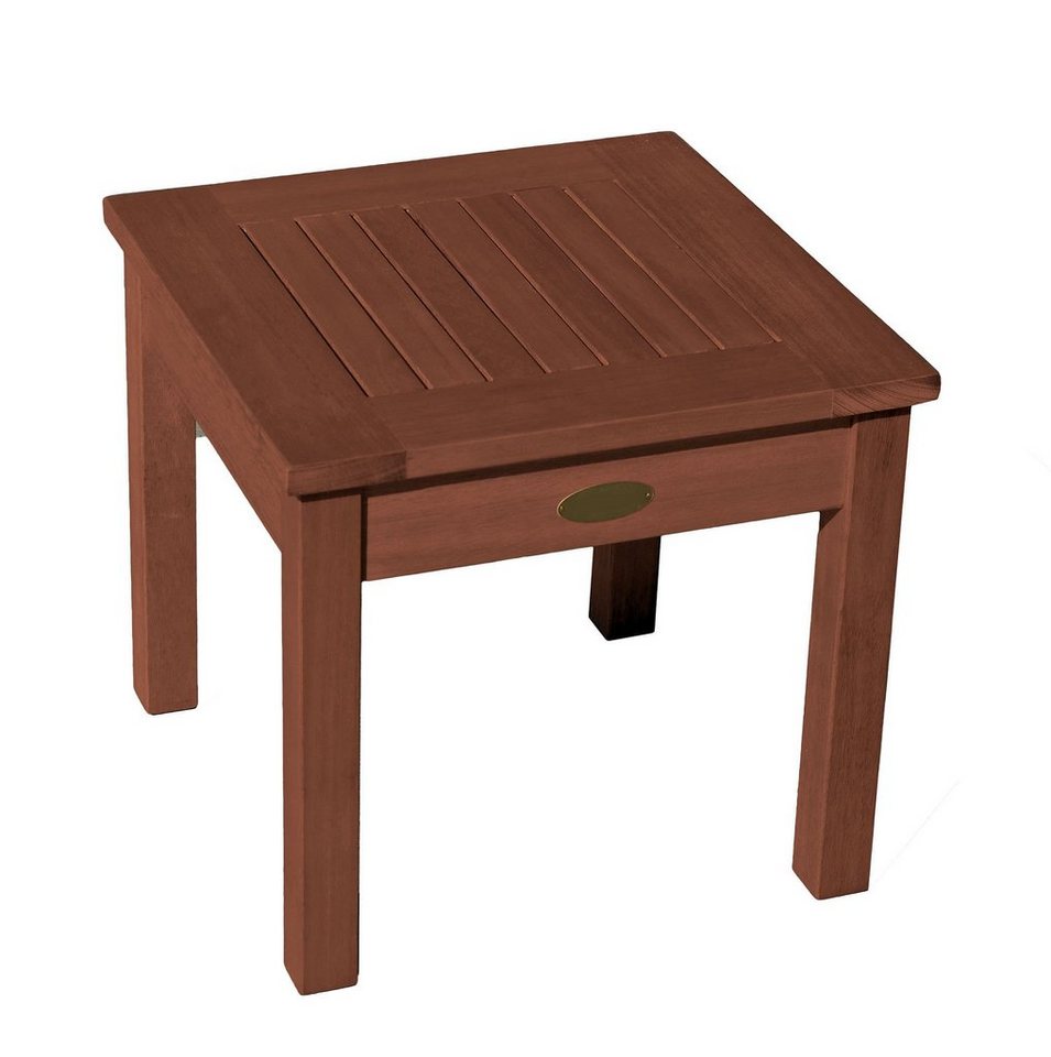 Spetebo Gartentisch Eukalyptus Holz Beistelltisch 40 cm - dunkelbraun (Stück, 1-St., Holztisch), kleiner Gartentisch aus Massivholz von Spetebo