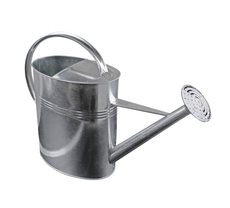 Spetebo Gießkanne Gießkanne verzinkt für Innen und Außen - 10 Liter (Packung, 1-tlg., abschraubbarer Brausekopf), Metall Blumengießkanne von Spetebo