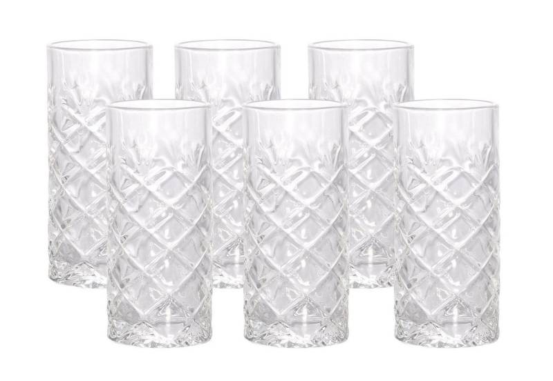 Spetebo Gläser-Set Wasser Gläser 250 ml, Glas, Trinkgläser mit Rauten Muster von Spetebo