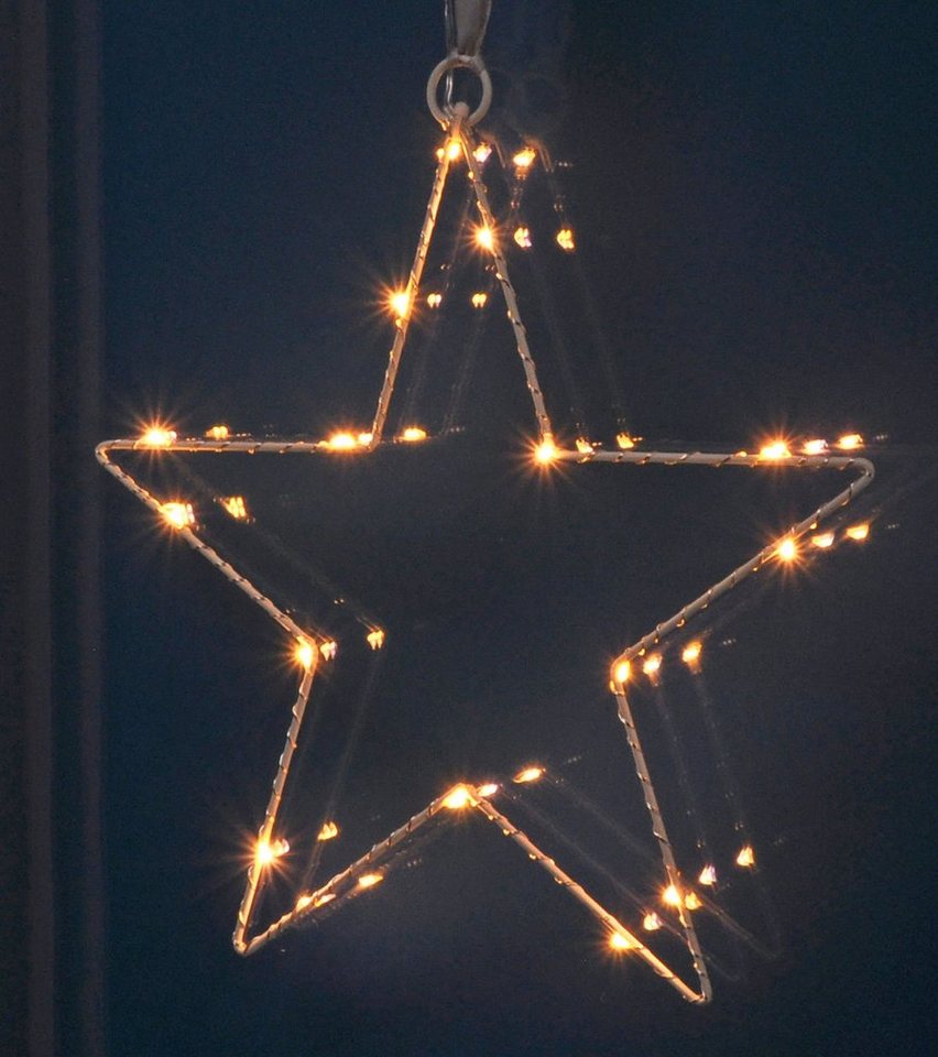 Spetebo Hängedekoration LED Fenster Silhouette Stern - 30 x 28 cm (Stück, 1 St., Weihnachtsbeleuchtung), Weihnachts Deko Beleuchtung Batterie betrieben von Spetebo