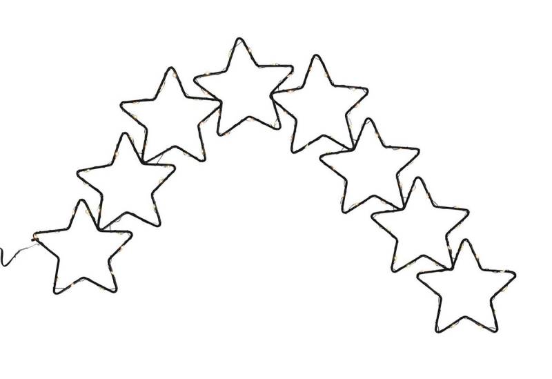Spetebo Hängedekoration LED Sternenschweif aus Metall in schwarz - 60x45cm (Stück, 1 St., LED Sternenschweif), Weihnachts Fenster Deko mit 80 LED in warm weiß beleuchtet von Spetebo