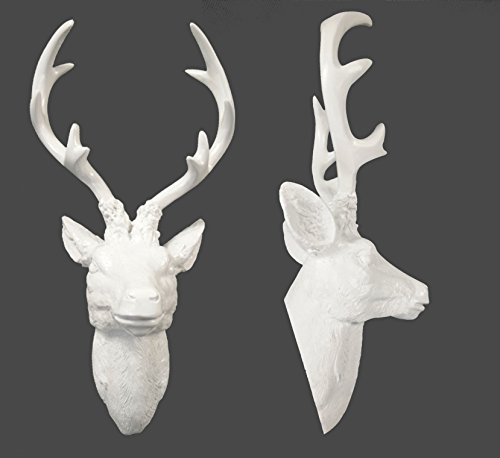 Spetebo Hirschgeweih 10 Ender - Wand Deko in weiß 40x30 cm - Hirschkopf Skulptur Jagd Geweih Spetebo Hirschgeweih 10 Ender - Wand Deko in weiß 40x30 cm - Hirschkopf Skulptur Jagd Geweih von Spetebo