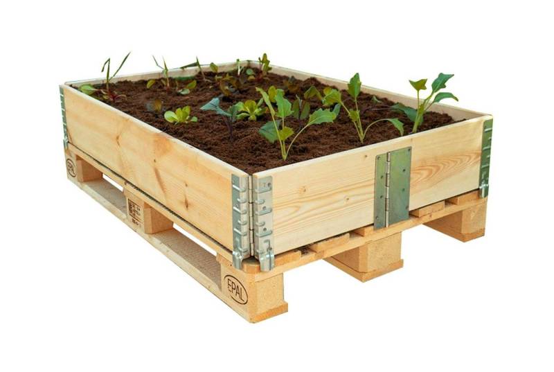 Spetebo Hochbeet Holz Hochbeetrahmen stapelbar - 120 x 80 cm (Packung, 1 tlg), Hochbeet Stecksystem erweiterbar von Spetebo