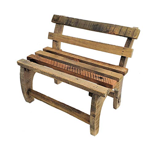 Spetebo Holz Deko Blumenbank - 32x27x21 cm - Bank aus altem Holz Holzbank Garten Pflanzenständer Blumenständer Pflanzen Bank von Spetebo