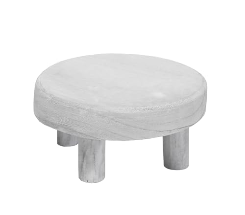 Spetebo Holz Pflanzenhocker klein 20 cm - white washed - Massiver Blumenteller mit 4 Füßen - Echtholz Deko Pflanzen Ständer Blumen Teller Spetebo Holz Pflanzenhocker klein 20 cm - white washed - Massiver Blumenteller mit 4 Füßen - Echtholz Deko Pflanzen Ständer Blumen Teller von Spetebo