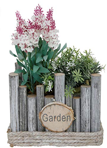 Spetebo Holz Pflanztopf eckig - 25x18x17cm - Garten Deko Pflanzschale Blumentopf Blumenkasten Pflanzkasten von Spetebo