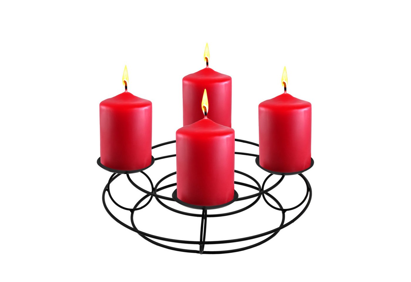 Spetebo Kerzenhalter Adventskranz aus Metall in schwarz mit Piks - 29 cm (Pack., 1 St., 1), Adventskranz aus Metall-Streben von Spetebo